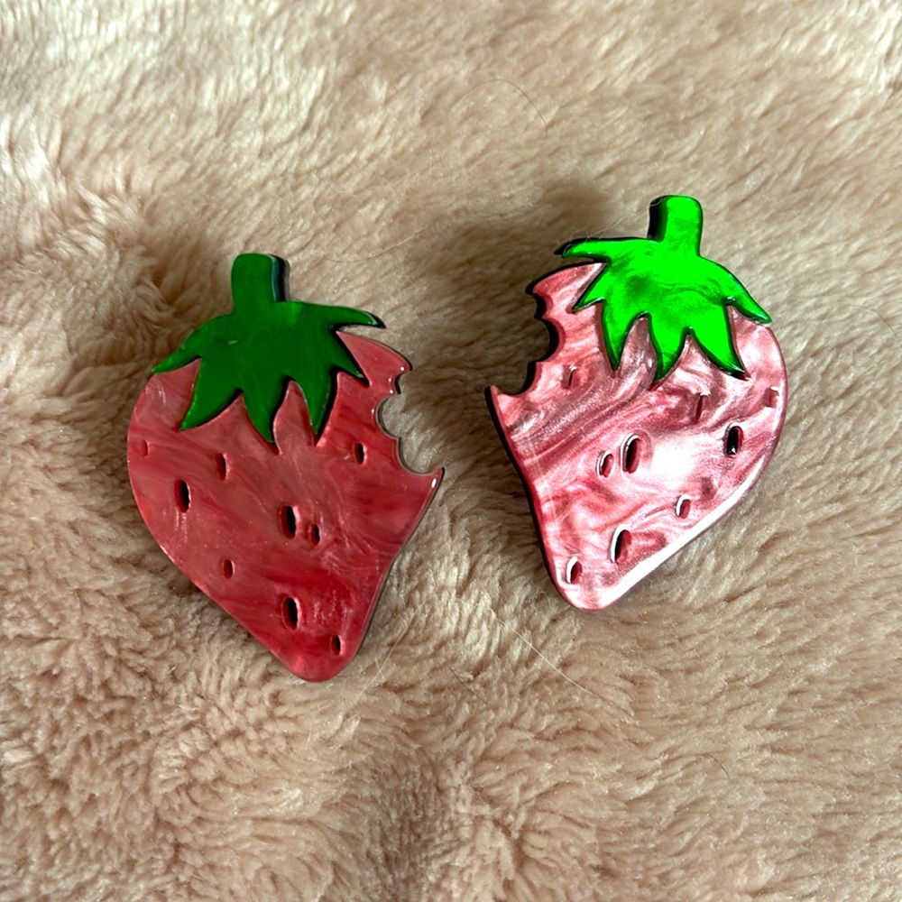 Pink Strawberry Earrings